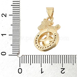 Brass Micro Pave Clear Cubic Zirconia Pendants&nbsp;KK-I712-19G