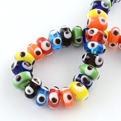 Rondelle Evil Eye Lampwork Bead Strands&nbsp;LAMP-R121-M