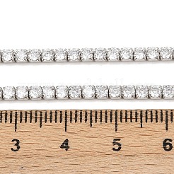 925 Sterling Silver Clear Cubic Zirconia Chains&nbsp;STER-C016-02A-P02