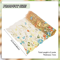 2 Yards Polyester Embroidery Flower Mesh Fabric&nbsp;OCOR-WH0058-57A