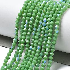 Opaque Solid Color Electroplate Glass Beads Strands&nbsp;EGLA-XCP0001-12A