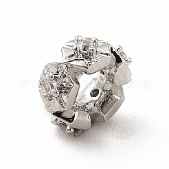 Rack Plating Brass Cubic Zirconia European Beads&nbsp;KK-G458-10C-P