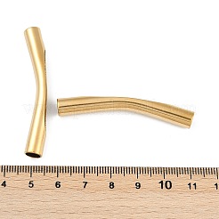 Ion Plating(IP) 202 Stainless Steel Curved Tube Beads&nbsp;STAS-Q336-08B-G