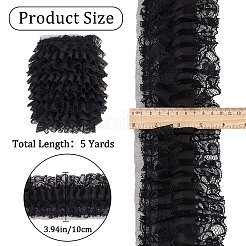 5 Yards 3-Layer Pleated Polyester Chiffon Lace Trim&nbsp;OCOR-WH0082-01B