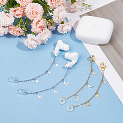 Silicone & Brass Earphone Chains&nbsp;HJEW-OC00027
