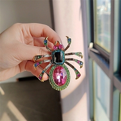Spider Alloy Rhinestone Brooches for Backpack Clothes&nbsp;PW-WGAC6BD-01
