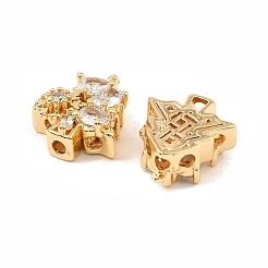Brass Micro Pave Cubic Zirconia Beads&nbsp;KK-C155-08G-01