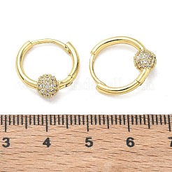 Brass Micro Pave Cubic Zirconia Hoop Earrings&nbsp;KK-CBA98BA-17G