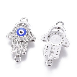 Brass Micro Pave Cubic Zirconia Links&nbsp;ZIRC-F106-16P