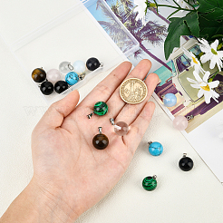 16Pcs 8 Style Natural & Synthetic Gemstone Pendants&nbsp;G-NB0003-04
