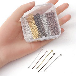200Pcs 5 Colors Brass Eye Pins&nbsp;KK-YW0002-04