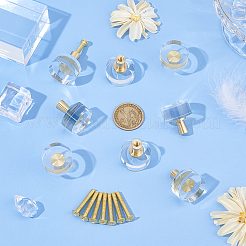 Brass & Glass Round Cabinet Door Knobs&nbsp;LS-FIND-WH0097-16G