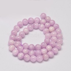 Round Grade A Natural Kunzite Beads Strands&nbsp;G-F289-36-8mm