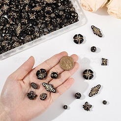 200Pcs 10 Styles UV Plating Acrylic Beads&nbsp;MACR-YW0004-15
