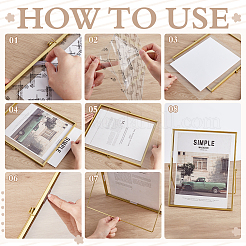 Iron & Acrylic Photo Frame Stand&nbsp;AJEW-WH0481-120G