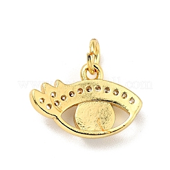 Rack Plating Brass Micro Pave Clear Cubic Zirconia Charms&nbsp;KK-G394-07G