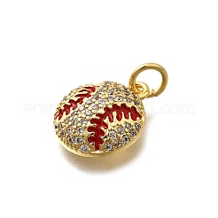 Brass Micro Pave Cubic Zirconia Pendants&nbsp;KK-D339-07G