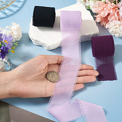 3 Rolls Polyester Raw Edges Ribbons&nbsp;SRIB-TAC0002-26B