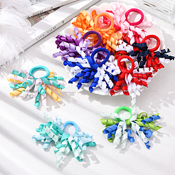 18Pcs 9 Colors Polyester Elastic Hair Ties&nbsp;OHAR-SP0001-02B