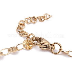 PVD Vacuum Plating 304 Stainless Steel Flat Round Link Chain Bracelets&nbsp;BJEW-I295-05C-G
