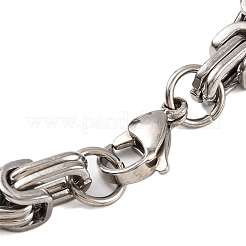 201 Stainless Steel Column Byzantine Chain Bracelets&nbsp;BJEW-B078-142GP