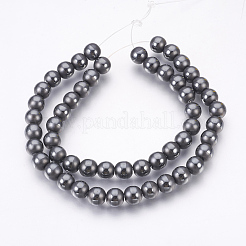 Electroplate Non-Magnetic Synthetic Hematite Beads Strands&nbsp;G-F585-C09-8mm