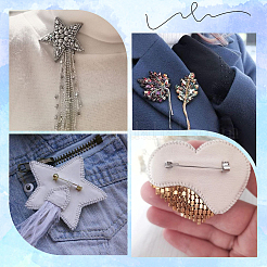 120Pcs 4 Styles Iron Brooch Findings&nbsp;IFIN-SP0001-33S