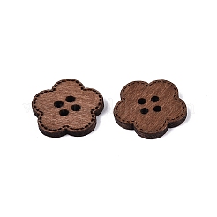 4-Hole Flower Wood Buttons&nbsp;BUTT-Q046-14B