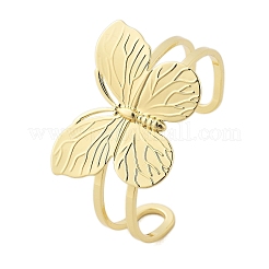 Butterfly Brass Cuff Open Bangles&nbsp;BJEW-M060-01G-01
