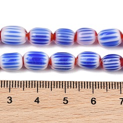 Handmade Millefiori Glass Oval Beads Strands&nbsp;LK-Z001-02B-06