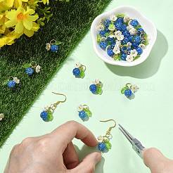 50Pcs Glass & ABS Plastic Imitation Pearl Flower Pendants&nbsp;PALLOY-CJ00185