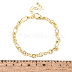 Brass Figaro Chain Bracelets for Women Men&nbsp;BJEW-K273-03G