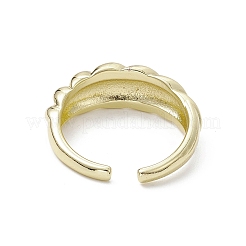 Rack Plating Brass Open Cuff Rings Ribbed Finger Ring&nbsp;RJEW-K257-30G