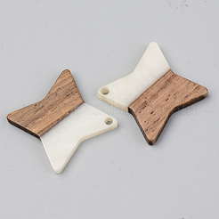 Opaque Resin & Walnut Wood Pendants&nbsp;RESI-S389-011A-C04