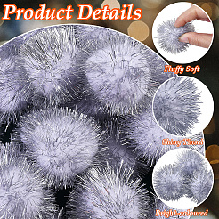 32Pcs Faux Fur Soft Sequins Pompom Ball&nbsp;DIY-SC0033-96D