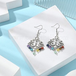 Natural & Synthetic Mixed Gemstone Chandelier Earrings&nbsp;EJEW-TA00258-02