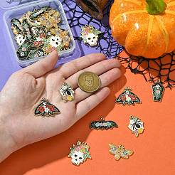 30Pcs 6 Styles Halloween Theme Rack Plating Alloy Enamel Pendants&nbsp;FIND-CJ0002-59