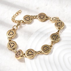 12 Constellations 304 Stainless Steel Link Chain Bracelets&nbsp;BJEW-I239-01G-02