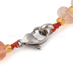 Natural Ferruginous Quartz Chip Beads Bracelets & Necklaces Sets&nbsp;SJEW-P004-01P-02