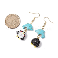 Synthetic Turquoise Dangle Earrings&nbsp;EJEW-MZ00254