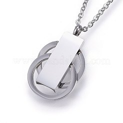 304 Stainless Steel Pendant Necklaces&nbsp;NJEW-G315-02P