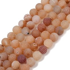 Natural Druzy Agate Beads Strands&nbsp;G-NH0024-A06-8mm