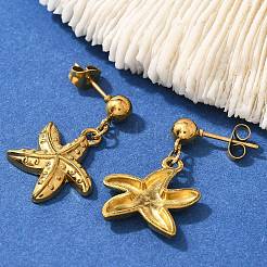 304 Stainless Steel Dangle Stud Earrings&nbsp;EJEW-P298-01C-G