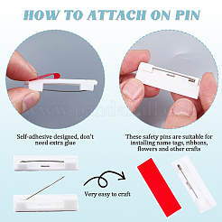 Rectangle Plastic Adhesive Back Bar Pins with Iron Pins&nbsp;JEWB-CP0001-38B
