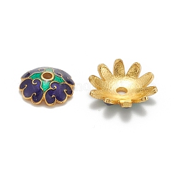 Mixed Brass Enamel Bead Caps&nbsp;KK-L124-09G-RS