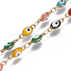 304 Stainless Steel Enamel Chains&nbsp;CHS-P006-08G-A
