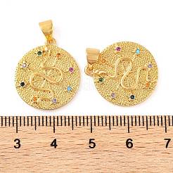 Rack Plating Brass Micro Pave Cubic Zirconia Pendants&nbsp;KK-H486-07G