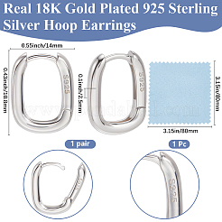 1 Pair 925 Sterling Silver Hoop Earrings&nbsp;EJEW-BBC0001-83P