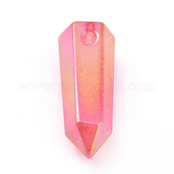 Electroplate Natural Quartz Pointed Pendants&nbsp;G-B017-01