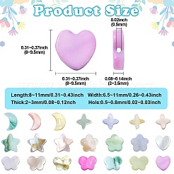 60Pcs 6 Styles Macaron Color Natural Shell Dyed Beads&nbsp;BSHE-CJ0001-13